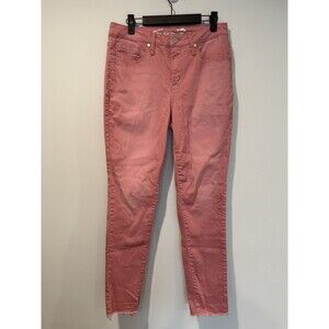 Seven7 Jeans Womens 10 Pink Raw Hem Mid Rise Ankle Skinny Preppy Stretch Travel